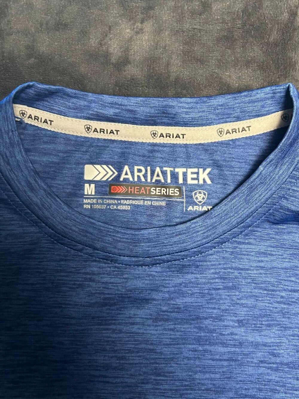 Ariat Charger LS Shirt M Ariattek Heatseries Royal Saphire Performance Blue